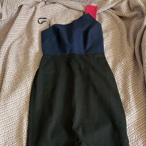 Roland Mouret for Banana Republic Strapless Navy and Black Dress